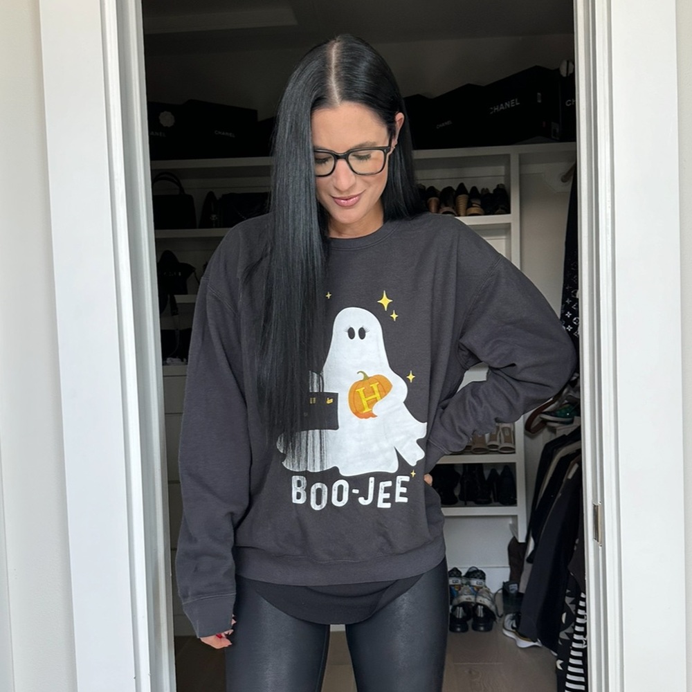 Halloween BooJee Bougie Black Ghost Sweatshirt
